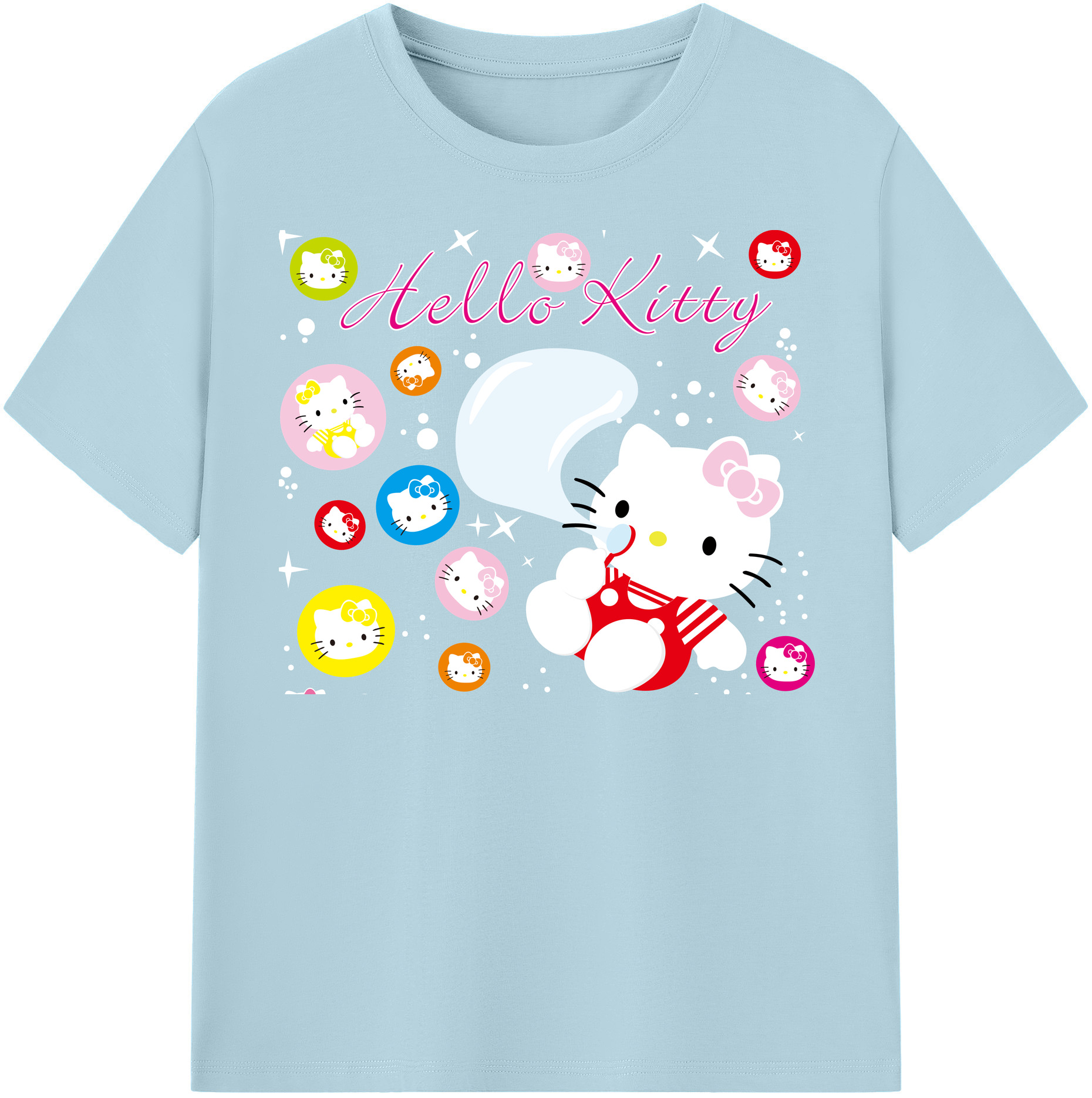 （画像用） Hello Kitty ハローキティ 綿100％半袖Tシャツ（フロントプリント）